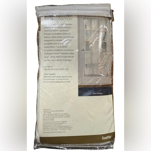 JCPenny Home Collection Door Panel Cool White Set Of 2 Panels Lisette 60x69 NWT - Picture 3 of 5